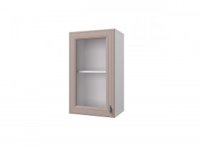 Шкаф 40 с витриной Ева (Мокко Софт/Белый) в Нерюнгри - neryungri.katalogmebeli.com | фото