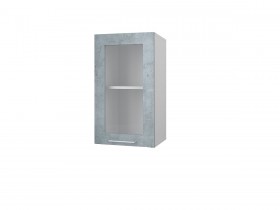 Шкаф 40 с витриной Лофт (Камень Оленна/Белый) в Нерюнгри - neryungri.katalogmebeli.com | фото