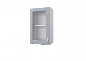 Шкаф 40 с витриной Принцесса (Серый/корпус Белый) в Нерюнгри - neryungri.katalogmebeli.com | фото