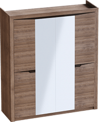 Шкаф четырехдверный Соренто с комплектом полок (3 шт)Дуб стирлинг/Кофе структурный матовый в Нерюнгри - neryungri.katalogmebeli.com | фото