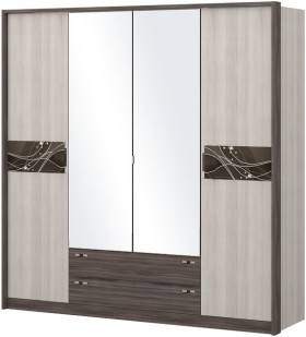 Шкаф четырехстворчатый с зеркалом Шк69.1 Николь в Нерюнгри - neryungri.katalogmebeli.com | фото 1