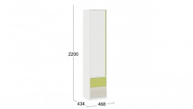 Шкаф для белья комбинированный «Сканди» Дуб Гарден/Белый/Зеленый в Нерюнгри - neryungri.katalogmebeli.com | фото 4