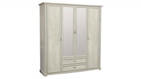 Шкаф для одежды "Сохо" (бетон пайн белый/2 ящика/зеркало) в Нерюнгри - neryungri.katalogmebeli.com | фото