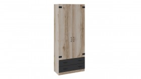 Шкаф для одежды комбинированный «Окланд» (Фон Черный/Дуб Делано) в Нерюнгри - neryungri.katalogmebeli.com | фото 1