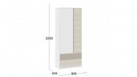 Шкаф для одежды комбинированный «Сканди» Дуб Гарден/Белый/Глиняный серый в Нерюнгри - neryungri.katalogmebeli.com | фото 4