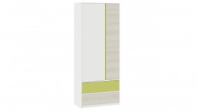 Шкаф для одежды комбинированный «Сканди» Дуб Гарден/Белый/Зеленый в Нерюнгри - neryungri.katalogmebeli.com | фото