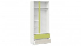 Шкаф для одежды комбинированный «Сканди» Дуб Гарден/Белый/Зеленый в Нерюнгри - neryungri.katalogmebeli.com | фото 2