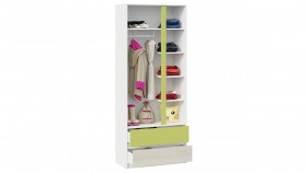 Шкаф для одежды комбинированный «Сканди» Дуб Гарден/Белый/Зеленый в Нерюнгри - neryungri.katalogmebeli.com | фото 4