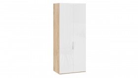 Шкаф для одежды с 2 глухими дверями «Эмбер» Яблоня Беллуно/Белый глянец в Нерюнгри - neryungri.katalogmebeli.com | фото