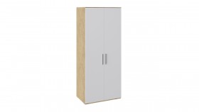 Шкаф для одежды с 2-мя глухими дверями «Квадро» (Бунратти/Белый глянец) в Нерюнгри - neryungri.katalogmebeli.com | фото 2