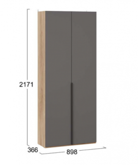 Шкаф для одежды с 2 глухими дверями «Порто» (366) в Нерюнгри - neryungri.katalogmebeli.com | фото 2