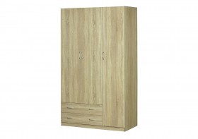 Шкаф для платья и белья 3-х дверный без зеркала Дуб Сонома в Нерюнгри - neryungri.katalogmebeli.com | фото 1