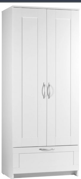 Шкаф двухдверный Сириус с 1 ящиком белый в Нерюнгри - neryungri.katalogmebeli.com | фото 1