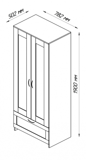 Шкаф двухдверный Сириус с 1 ящиком белый в Нерюнгри - neryungri.katalogmebeli.com | фото 2