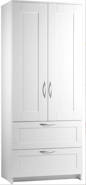 Шкаф двухдверный Сириус с 2 ящиками белый в Нерюнгри - neryungri.katalogmebeli.com | фото