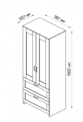 Шкаф двухдверный Сириус с 2 ящиками дуб сонома в Нерюнгри - neryungri.katalogmebeli.com | фото 3