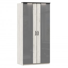 Техно ЛД 678.130.000.007 Шкаф 2-хстворчатый с комбинированными дверями (Дуб Крафт белый/Серый шифер) в Нерюнгри - neryungri.katalogmebeli.com | фото 1
