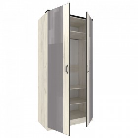 Техно ЛД 678.130.000.007 Шкаф 2-хстворчатый с комбинированными дверями (Дуб Крафт белый/Серый шифер) в Нерюнгри - neryungri.katalogmebeli.com | фото 6