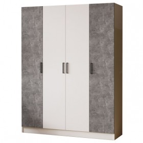 Шкаф комбинированный Ларс (1,6) без зеркала белый/ателье светлое в Нерюнгри - neryungri.katalogmebeli.com | фото