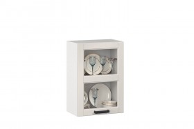 Мокка ЛД 274.330.000.029 Шкаф кухонный 450 со стеклом Тип 1 (Белый/Кашмир) в Нерюнгри - neryungri.katalogmebeli.com | фото