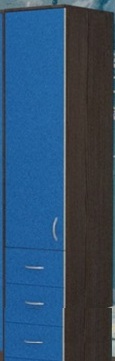 Шкаф-пенал №2 (закрытый) Бодего темный/Голубой в Нерюнгри - neryungri.katalogmebeli.com | фото