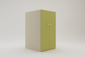 Шкаф под кровать второго яруса Смайли (Зеленый/корпус Клен) в Нерюнгри - neryungri.katalogmebeli.com | фото
