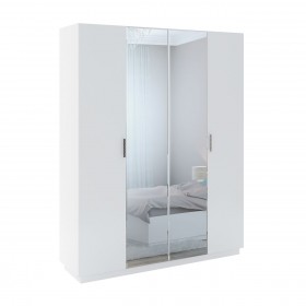 Шкаф с зер. 4 двери М22 Спальня Тиффани (белый текстурный) в Нерюнгри - neryungri.katalogmebeli.com | фото 1