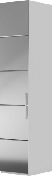 Шкаф ШР-1 зеркало, левый, Вива (Белый/Белый глянец/Платина) в Нерюнгри - neryungri.katalogmebeli.com | фото 1