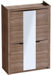 Шкаф трехдверный Соренто Дуб стирлинг/Кофе структурный матовый в Нерюнгри - neryungri.katalogmebeli.com | фото 1