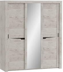 Шкаф трехдверный Соренто с раздвижными дверями Дуб бонифаций/Кофе структурный матовый в Нерюнгри - neryungri.katalogmebeli.com | фото 1