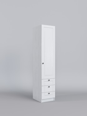 Шкаф угловой (секция с ящиками) Классика (Белый/корпус Выбеленное дерево) в Нерюнгри - neryungri.katalogmebeli.com | фото