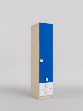 Шкаф угловой (секция с ящиками) Скай люкс (Синий/Белый/корпус Клен) в Нерюнгри - neryungri.katalogmebeli.com | фото