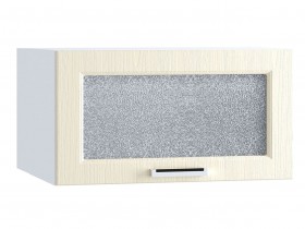 Шкаф верхний горизонтальный со стеклом 610, ШВГС 610 (Клен крем/корпус белый) в Нерюнгри - neryungri.katalogmebeli.com | фото