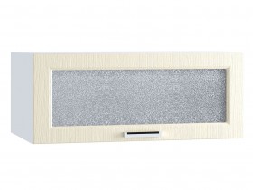 Шкаф верхний горизонтальный со стеклом 810, ШВГС 810 (Клен крем/корпус белый) в Нерюнгри - neryungri.katalogmebeli.com | фото