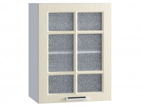 Шкаф верхний со стеклом 500, ШВС 500 (Клен кремовый/корпус белый) в Нерюнгри - neryungri.katalogmebeli.com | фото