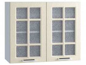Шкаф верхний со стеклом 800, ШВС 800 (Клен кремовый/корпус белый) в Нерюнгри - neryungri.katalogmebeli.com | фото