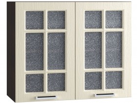 Шкаф верхний со стеклом 800, ШВС 800 (Клен кремовый/корпус венге) в Нерюнгри - neryungri.katalogmebeli.com | фото