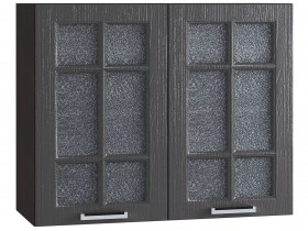 Шкаф верхний со стеклом 800, ШВС 800 (Клен серый/корпус венге) в Нерюнгри - neryungri.katalogmebeli.com | фото