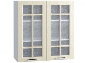 Шкаф верхний со стеклом 809, ШВС 809 (Клен кремовый/корпус белый) в Нерюнгри - neryungri.katalogmebeli.com | фото