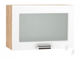 Шкаф верхний со стеклом Прага ШВГС 609 (Белое дерево/корпус дуб крафт золотой) в Нерюнгри - neryungri.katalogmebeli.com | фото