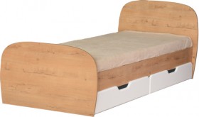 Скай М13 Кровать с ящиками 800*2000 (дуб бунратти/белый глянец) в Нерюнгри - neryungri.katalogmebeli.com | фото