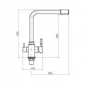 Смеситель A54309-7 с подключение фильтра питьевой воды Нержавеющая сталь  в Нерюнгри - neryungri.katalogmebeli.com | фото 2