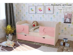 Соня Кровать детская 2 ящика 1.6 Розовый глянец в Нерюнгри - neryungri.katalogmebeli.com | фото 1
