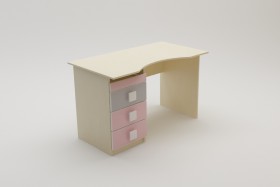 Стол (столешница с выемкой) Грэйси (Розовый/Серый/корпус Клен) в Нерюнгри - neryungri.katalogmebeli.com | фото 2