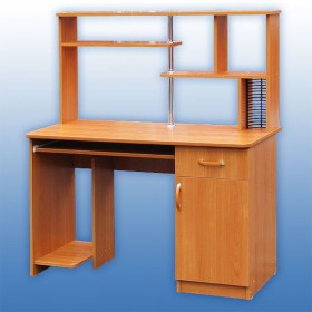 Компьютерный стол 1 с надстройкой (Венге/Дуб выбеленный) в Нерюнгри - neryungri.katalogmebeli.com | фото 3