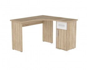 Угловой компьютерный стол Лайт-1 (1200/дуб сонома/белый) в Нерюнгри - neryungri.katalogmebeli.com | фото