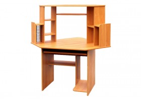 Угловой компьютерный стол (Вишня Оксфорд) в Нерюнгри - neryungri.katalogmebeli.com | фото 1