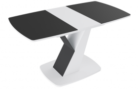 Стол обеденный «Гарда» Тип 1 (Белый/Стекло матовое черный графит) в Нерюнгри - neryungri.katalogmebeli.com | фото 5