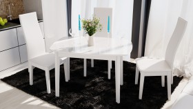 Стол обеденный «Портофино» (Белый глянец/Стекло белое) в Нерюнгри - neryungri.katalogmebeli.com | фото