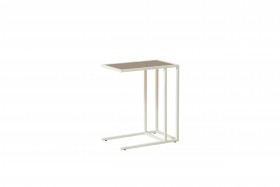 Стол приставной Скандик 42.24 (со стеклом) (металл: белый) в Нерюнгри - neryungri.katalogmebeli.com | фото 1